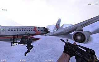 Captura de Counter-Strike: Condition Zero en una azotea de noche
