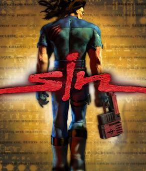 Tapa de SiN (1998) con el personaje principal y el logo del juego