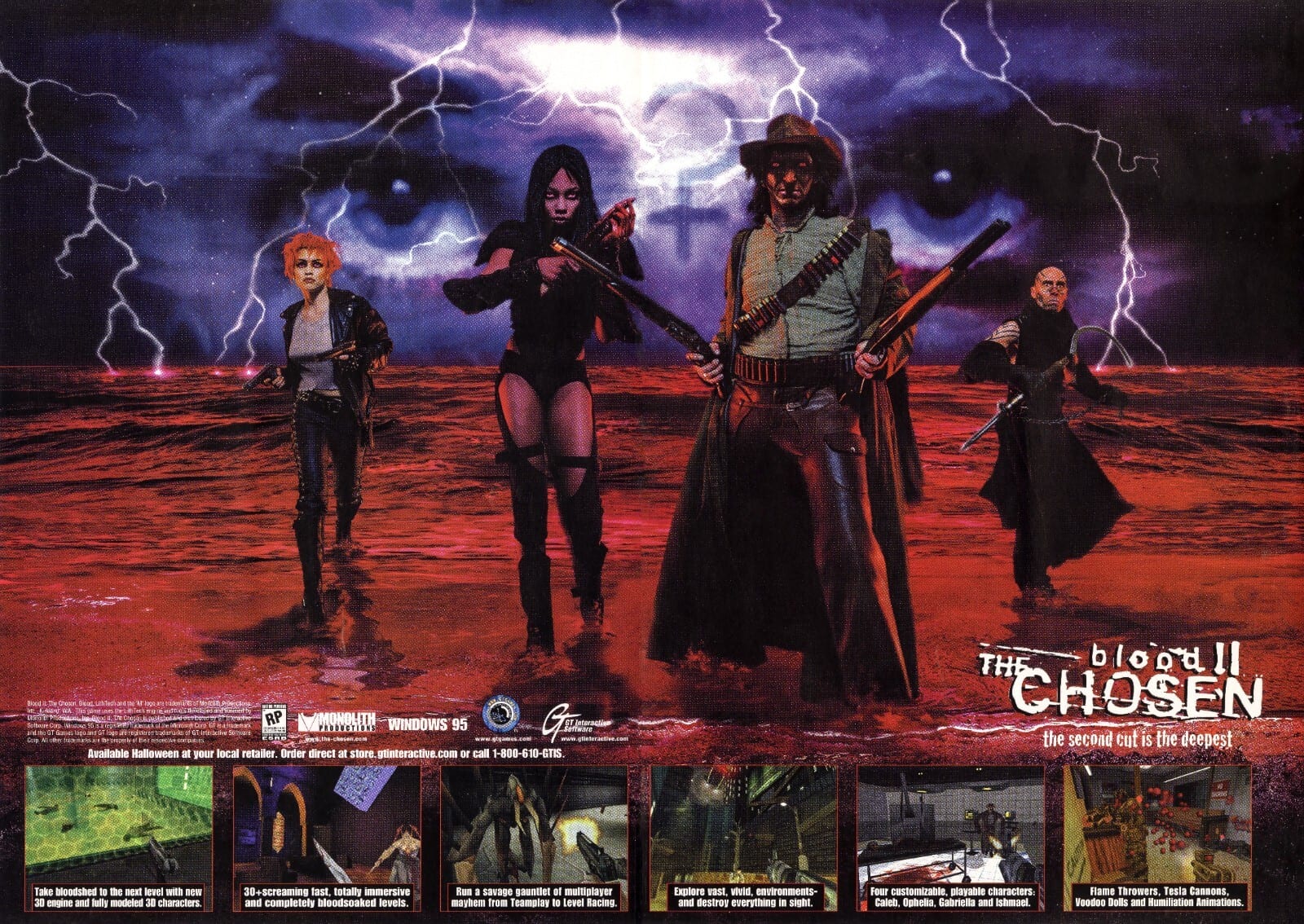 Póster promocional de Blood II: The Chosen con los cuatro Elegidos: Caleb, Ophelia, Gabriella e Ishmael
