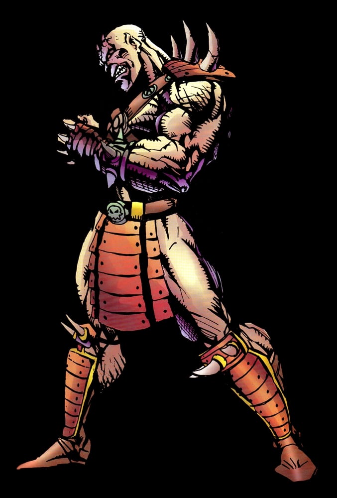 Shao Kahn, el emperador de Outworld, en su versión de arcade: no se podía elegir, había que sufrirlo