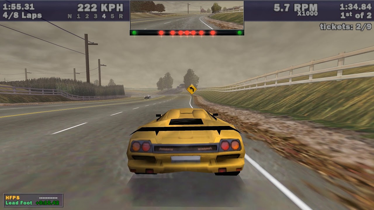 Need for Speed III — gameplay con el HUD de la época